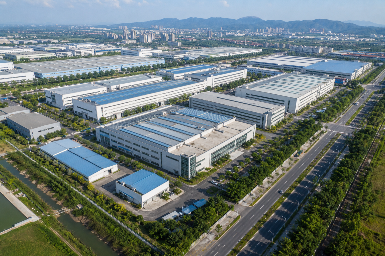 Industrial park aerial view