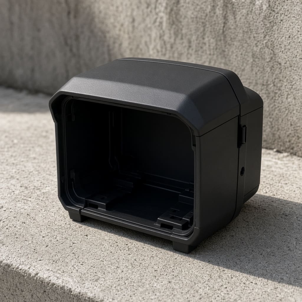 ASA outdoor camera housing OEM wholesale — matte black weatherable shell