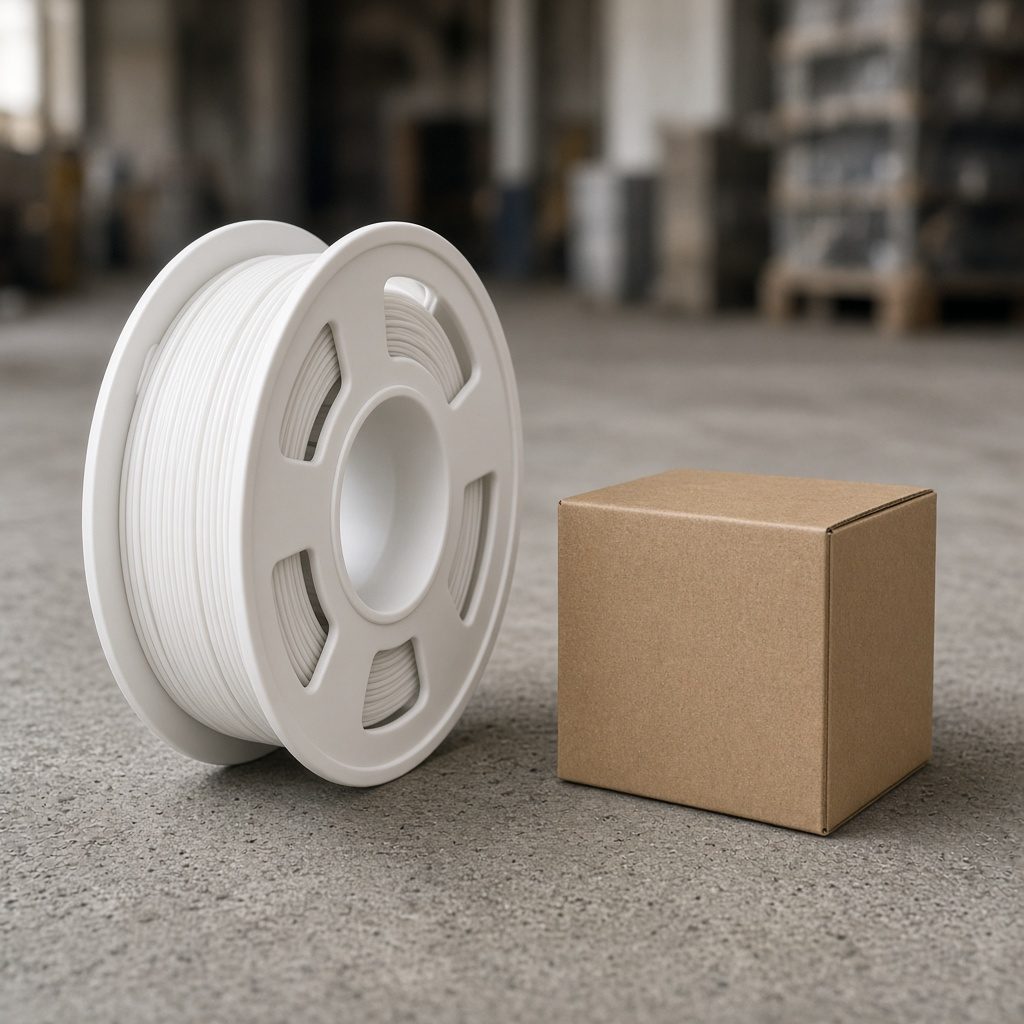 50 kg filament bridge lot beside one carton, empty container held for later