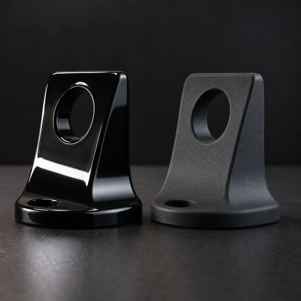 Matte PETG versus glossy PETG glare comparison samples