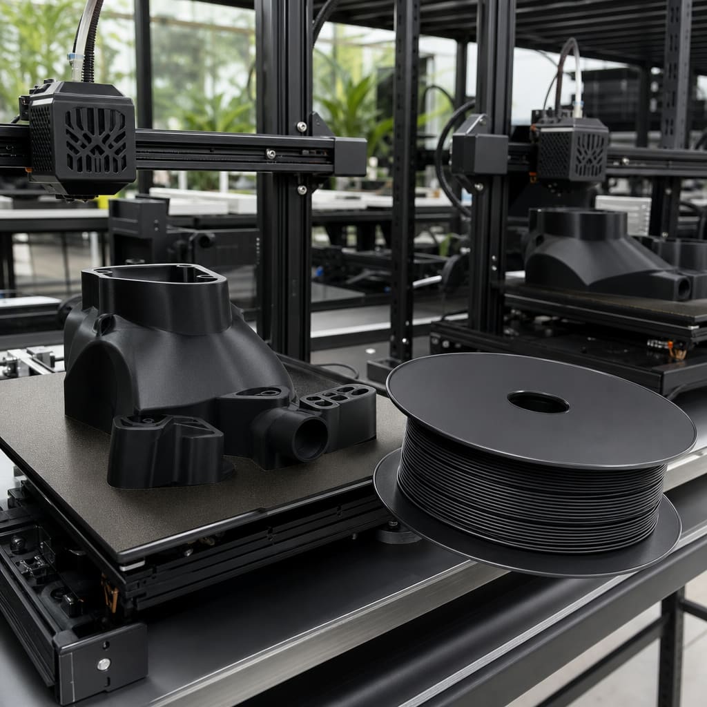 Matte PLA PETG filament print farm Southeast Asia OEM wholesale — black matte FDM fleet continuous extrusion
