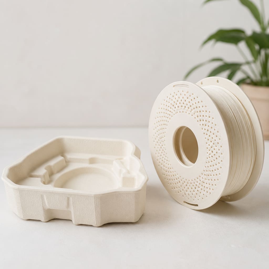 PHA compostable packaging mockup OEM wholesale — bio-based filament education ESG