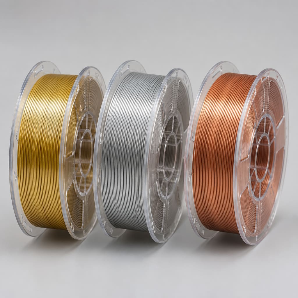 Silk PLA gold silver copper OEM spools