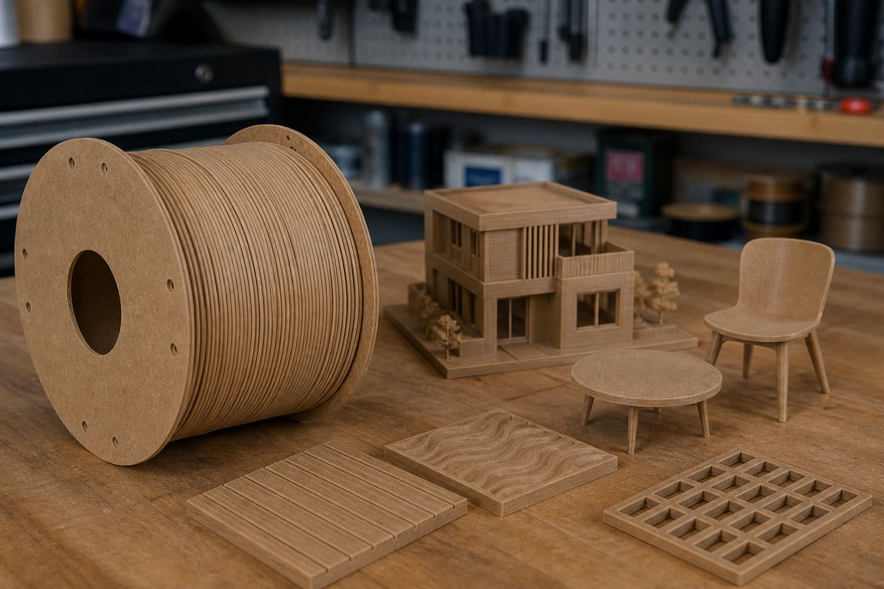 PLA wood filament OEM wholesale architecture: Wood Look Before Painted PLA