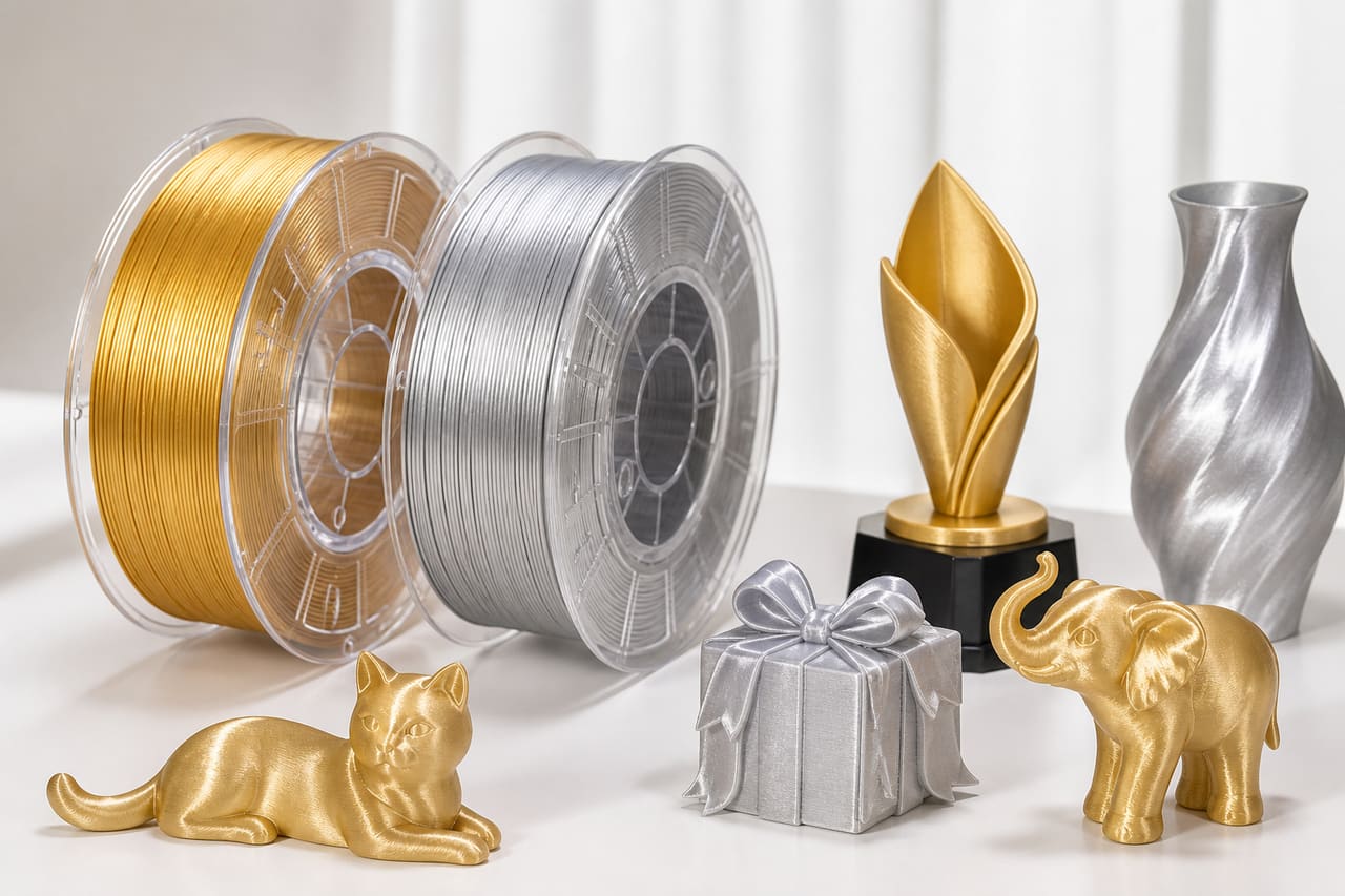 silk PLA filament OEM wholesale display: Sheen Before Painted PLA