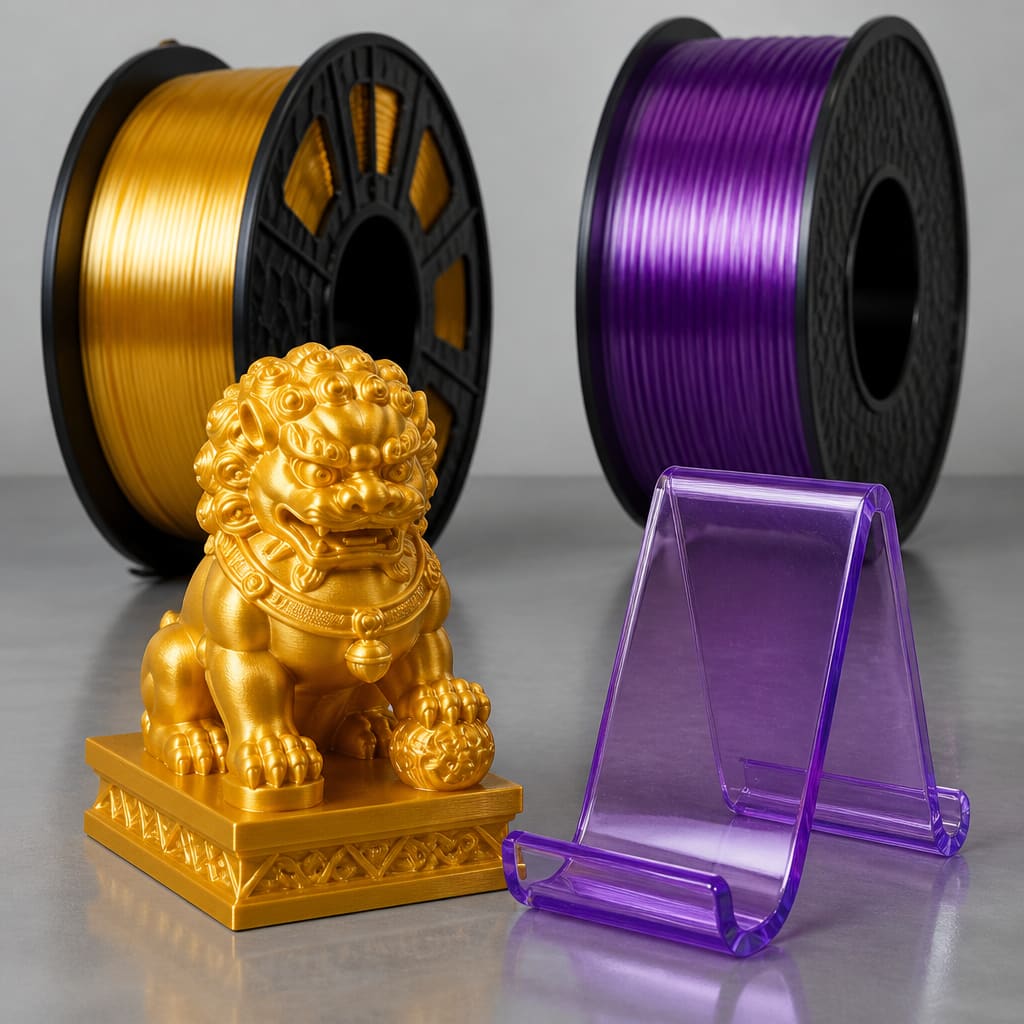 silk PLA vs PETG shiny OEM wholesale