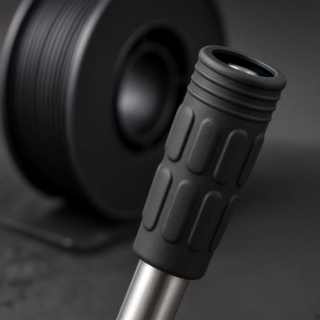 TPU 85A tool grip OEM wholesale — soft-touch sleeve on a metal handle