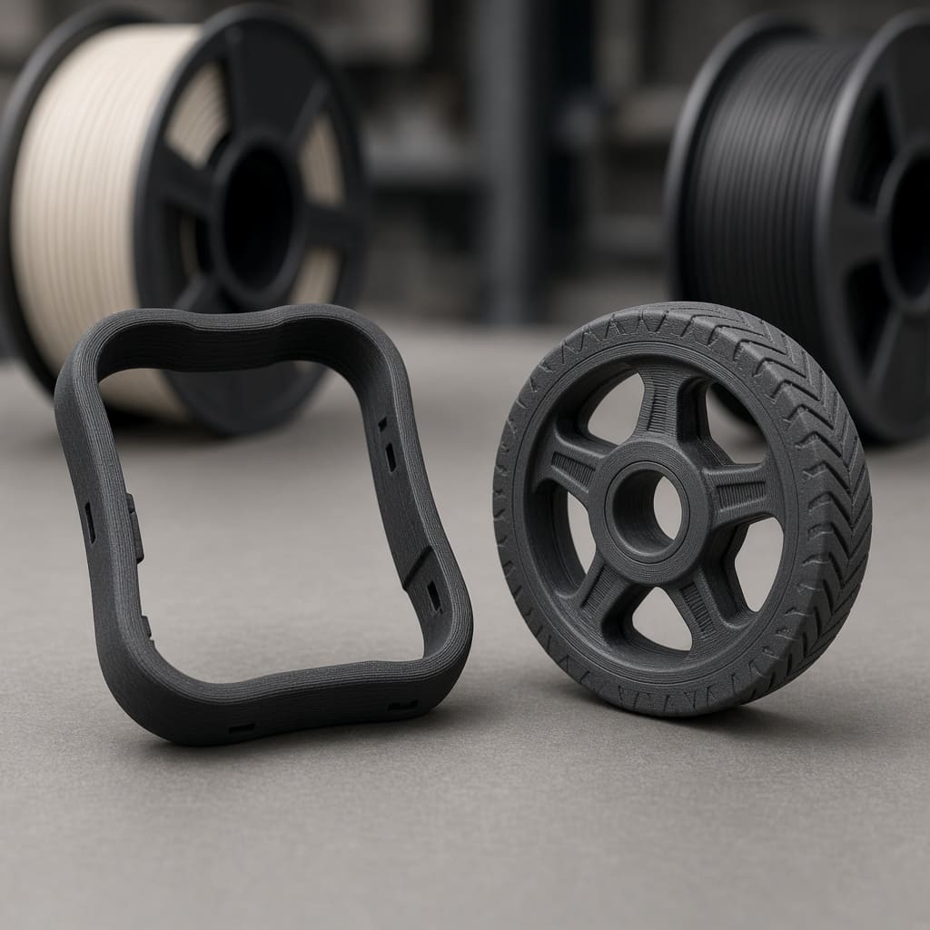 TPU 85A vs 95A phone case OEM wholesale — soft bumper next to firmer wheel